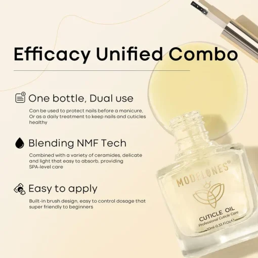 Cuticle Oil with Top & Base Coat Set 10ml - Image 4