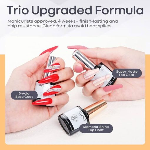 Matte & Shine Top Coat With Base Gel Trio - Image 2