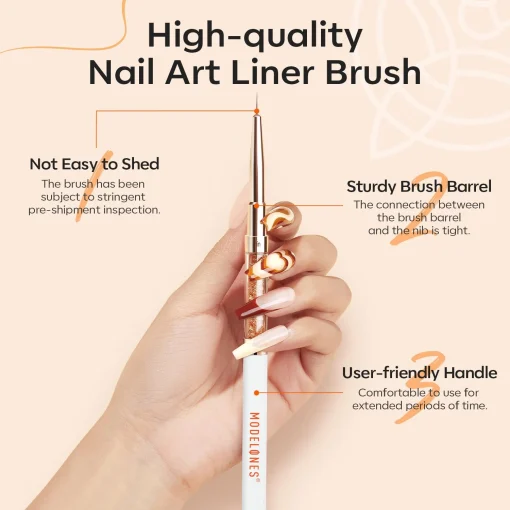 4Pcs Double-Ended Nail Art Liner Brush 7/11/15/20mm - Image 6