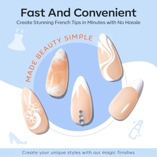 6Pcs French Manicure Nail Stamper Kit - Image 6
