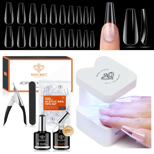 Long Coffin Nail Art Tools Kit