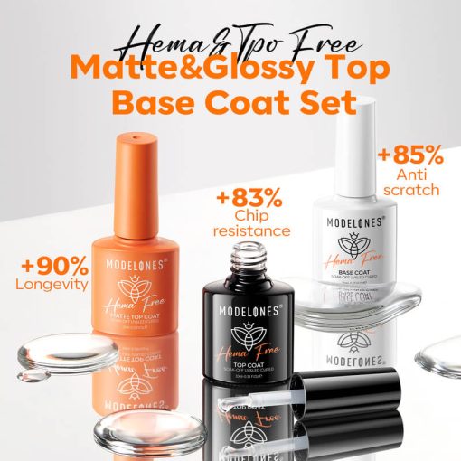 Hema-Free Matte & Shine Top Coat with Base Coat Set - Image 2