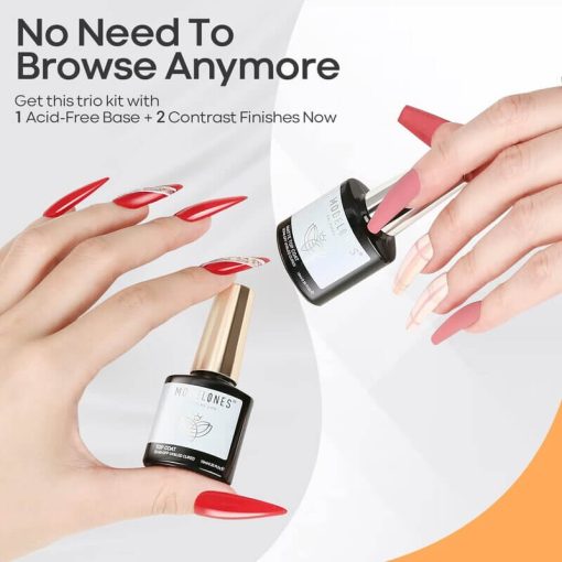 Matte & Shine Top Coat With Base Gel Trio - Image 6