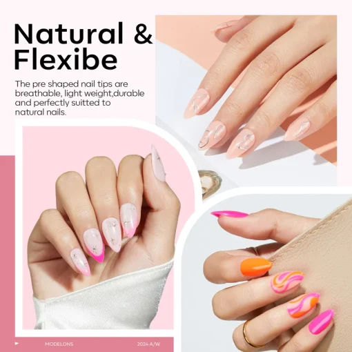 Short Almond Nail Tips Kit - Image 2