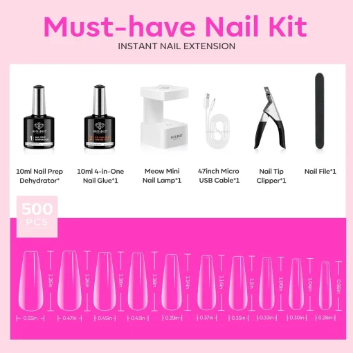 Long Coffin Nail Art Tools Kit - Image 5