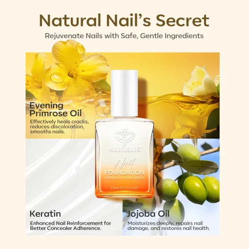 Nail Foundation with Top Coat & Cuticle Oil - Pearl White - Image 5