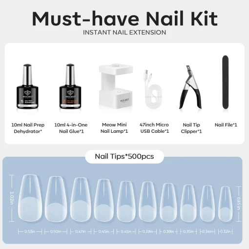 Semi-Matte Coffin Nail Art Tools Kit - Image 6
