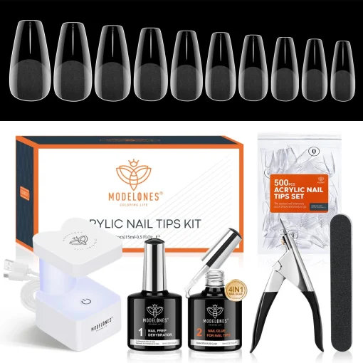 Semi-Matte Coffin Nail Art Tools Kit
