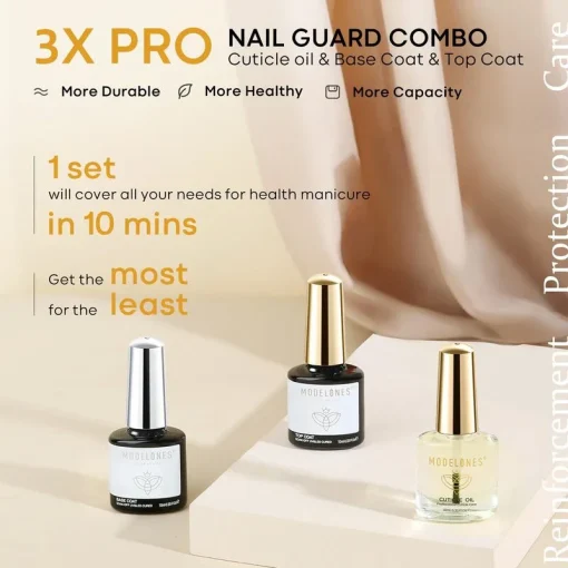 Cuticle Oil with Top & Base Coat Set 10ml - Image 2