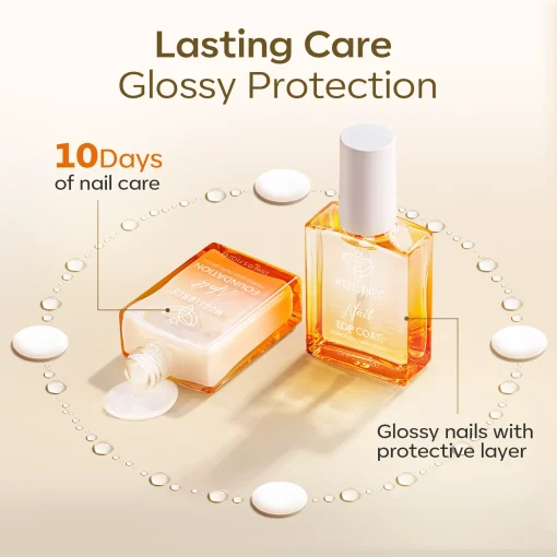Nail Foundation with Top Coat & Cuticle Oil - Pearl White - Image 6